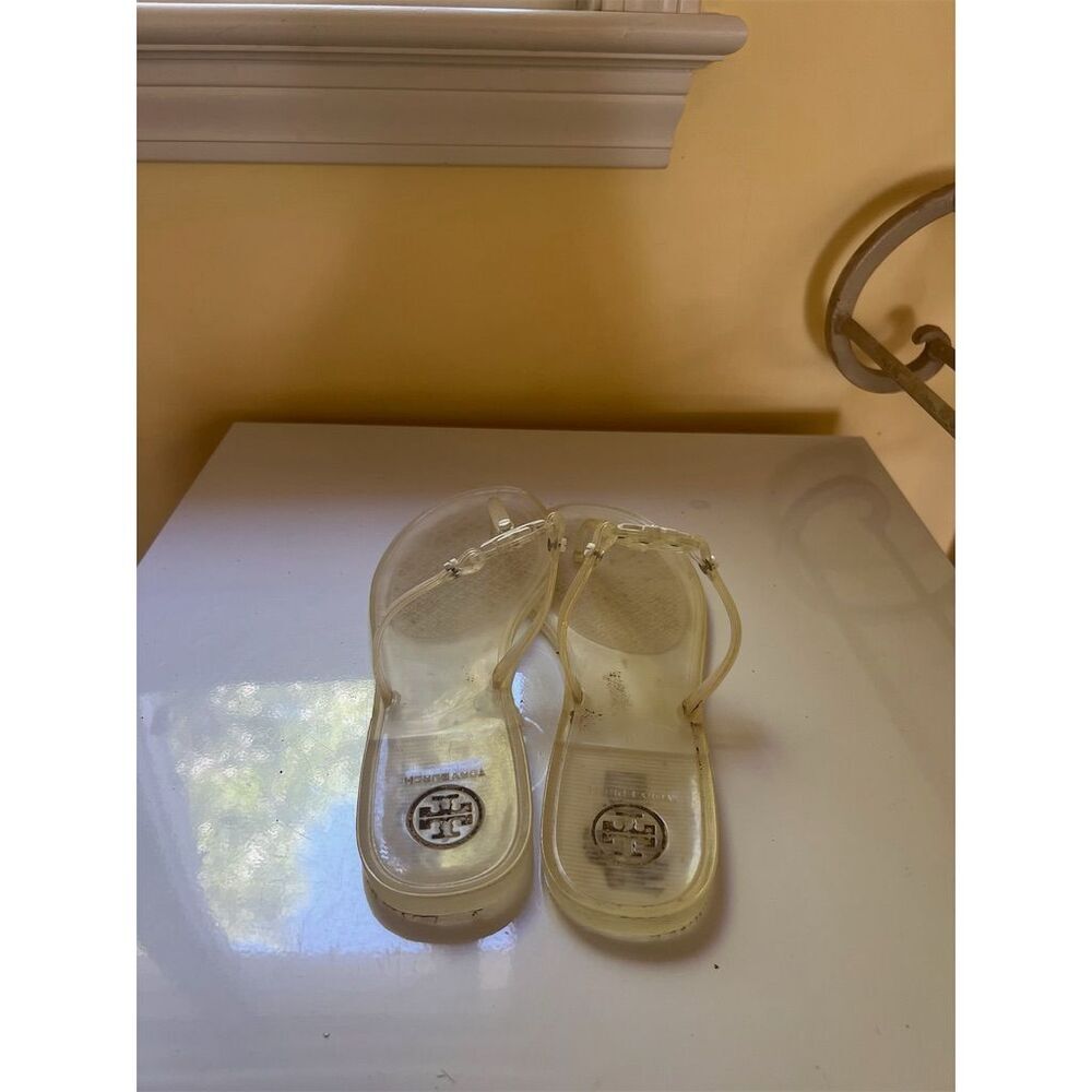 Tory Burch Mini Miller Jelly Thong Sandals Clear Women's size 8 - Picture 3 of 4